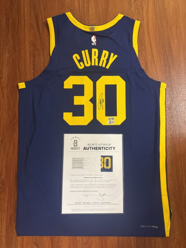 【收藏家先生】｜現貨不用等｜Stephen Curry 宣告版  大圖雙認證 球員版簽名球衣