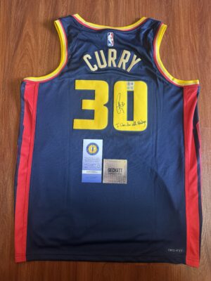【收藏家先生】｜現貨不用等｜加簽座右銘｜4000三分同款｜Stephen Curry 球迷版 雙認證 簽名球衣