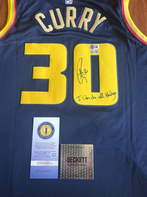 【收藏家先生】｜現貨不用等｜加簽座右銘｜4000三分同款｜Stephen Curry 球迷版 雙認證 簽名球衣