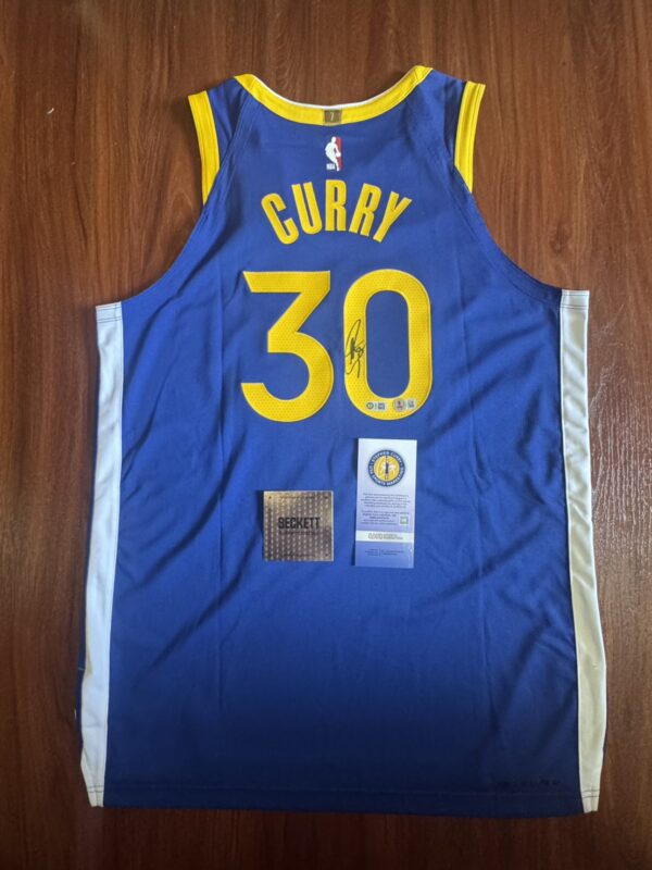 【收藏家先生】｜現貨不用等｜NBA｜簽名球衣｜Stephen Curry 客場藍 球員版 雙認證 簽名球衣