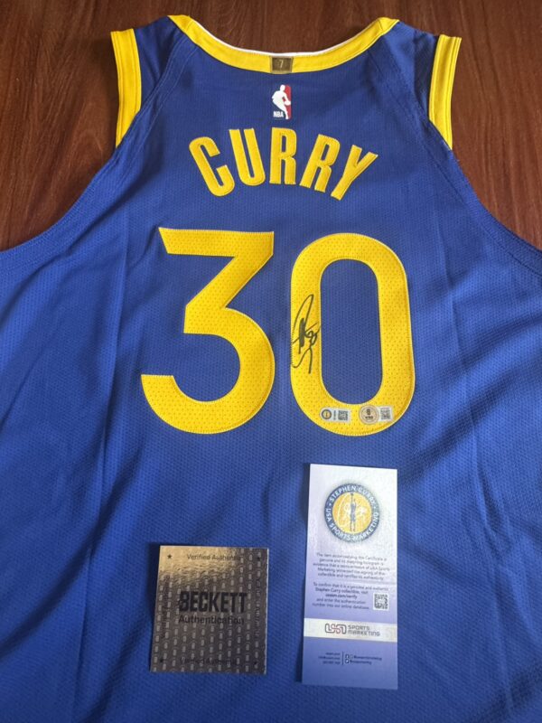 【收藏家先生】｜現貨不用等｜NBA｜簽名球衣｜Stephen Curry 客場藍 球員版 雙認證 簽名球衣